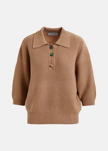 Imetal jewel button polo
