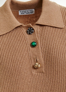 Imetal jewel button polo