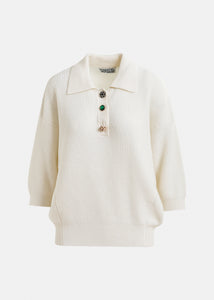Imetal jewel button polo