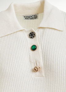 Imetal jewel button polo