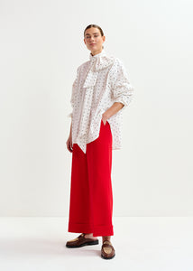 Imoverit pussy bow tie shirt