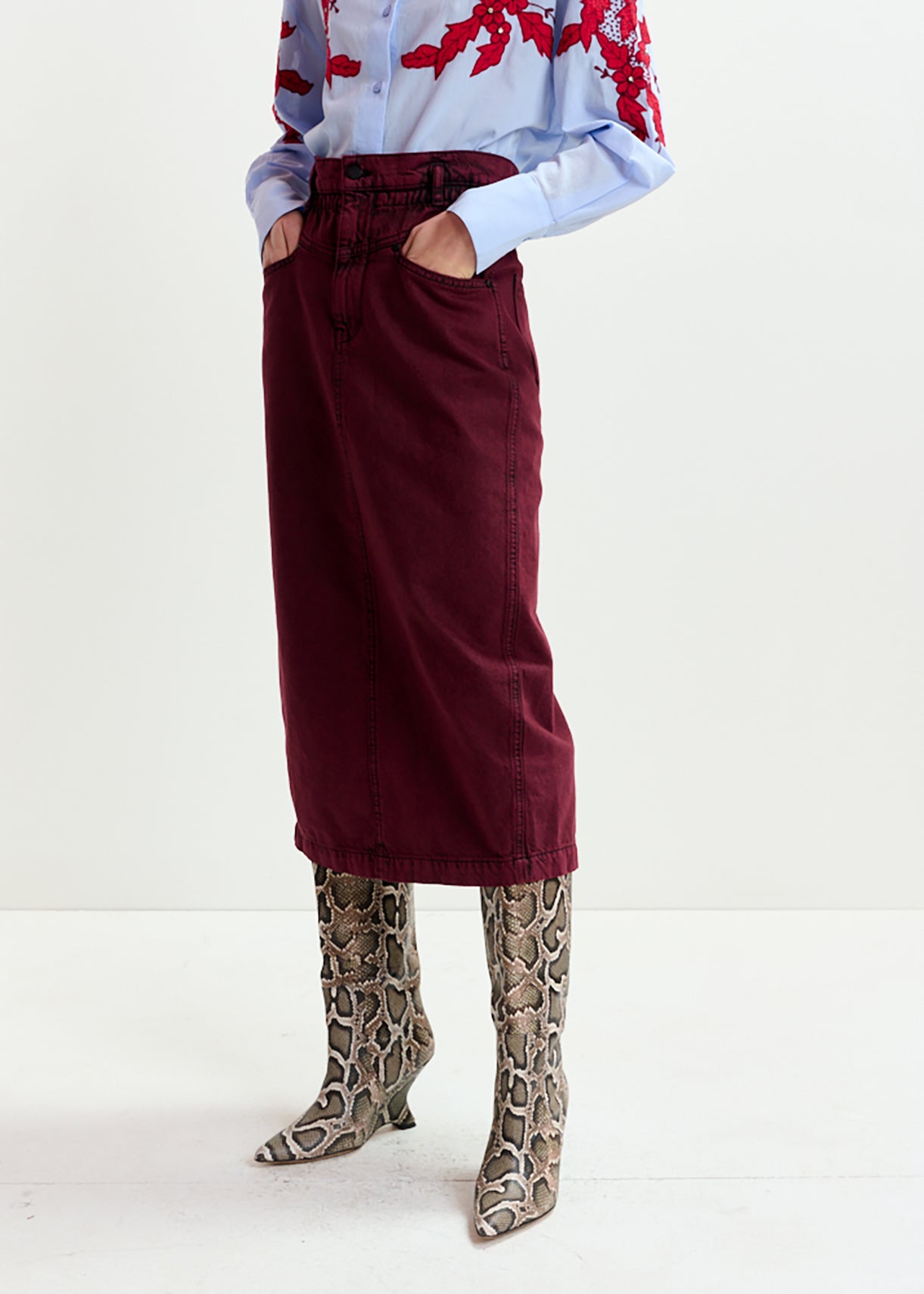 Inclusive overdye denim skirt