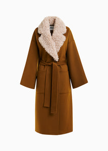 Irno faux fur collar coat