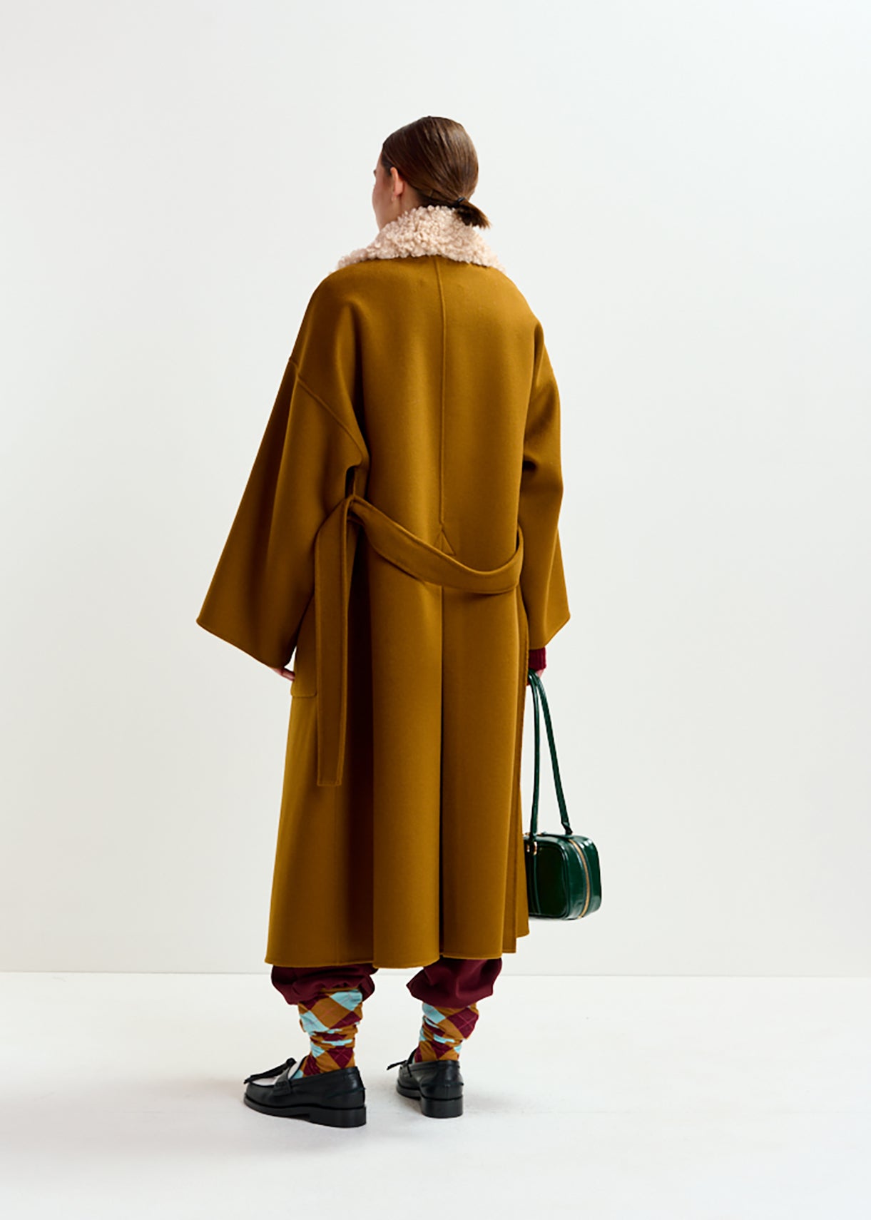 Irno faux fur collar coat