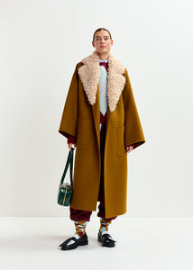 Irno faux fur collar coat