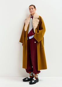 Irno faux fur collar coat