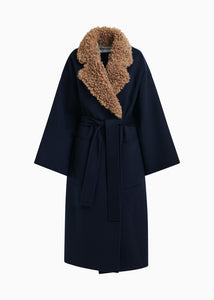 Irno faux fur collar coat