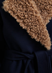 Irno faux fur collar coat