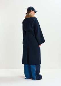 Irno faux fur collar coat