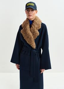 Irno faux fur collar coat